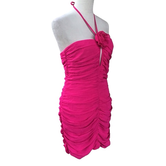 Runaway The Label Rosette Mini Dress In Fuchsia Size 8/Large - Picture 9 of 12
